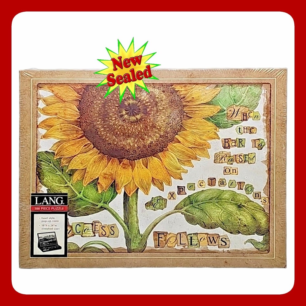 LANG Tim Coffey Sunflower Success 500 Piece Puzzle Folk Art Cottagecore New